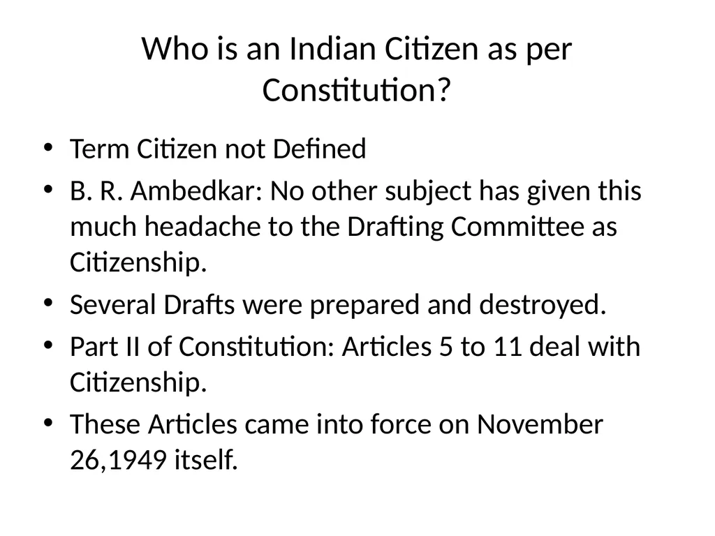 Online Course on Constitution of India Citizenship - slide 7 of 17