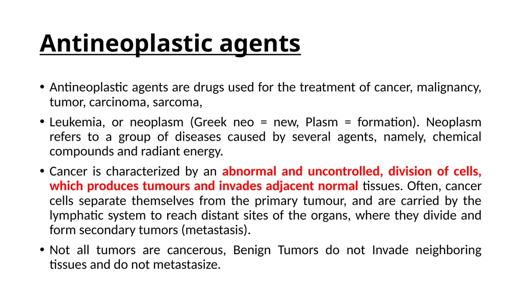 Antineoplastic agents By Dr Abdul Samad Salahuddin - slide 3 of 26