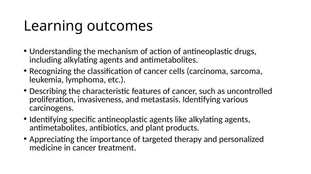 Antineoplastic agents By Dr Abdul Samad Salahuddin - slide 2 of 26