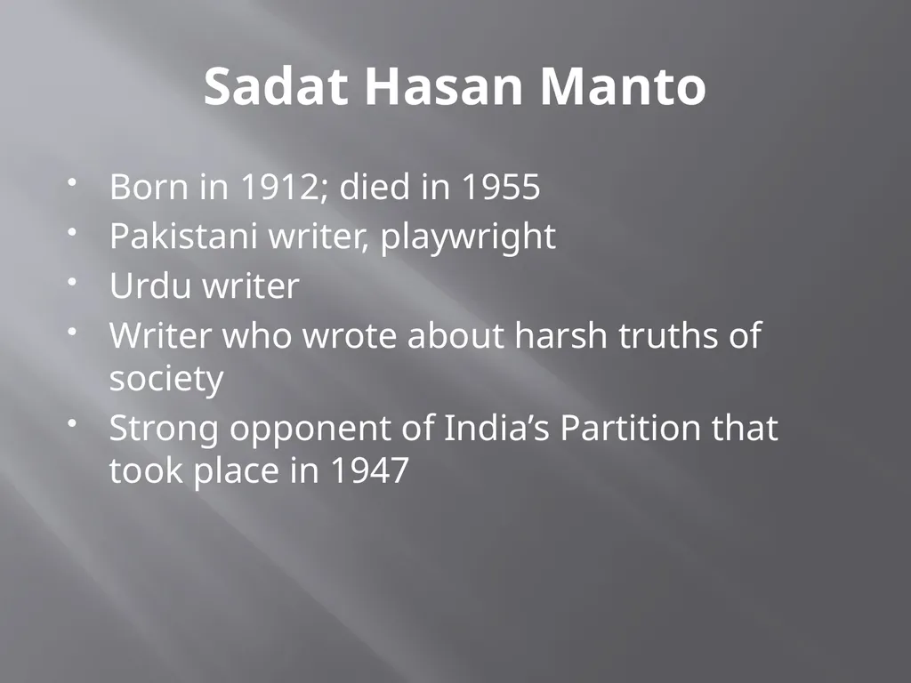 Toba tek singh A short story by Sadat Hasan Manto - slide 3 of 10