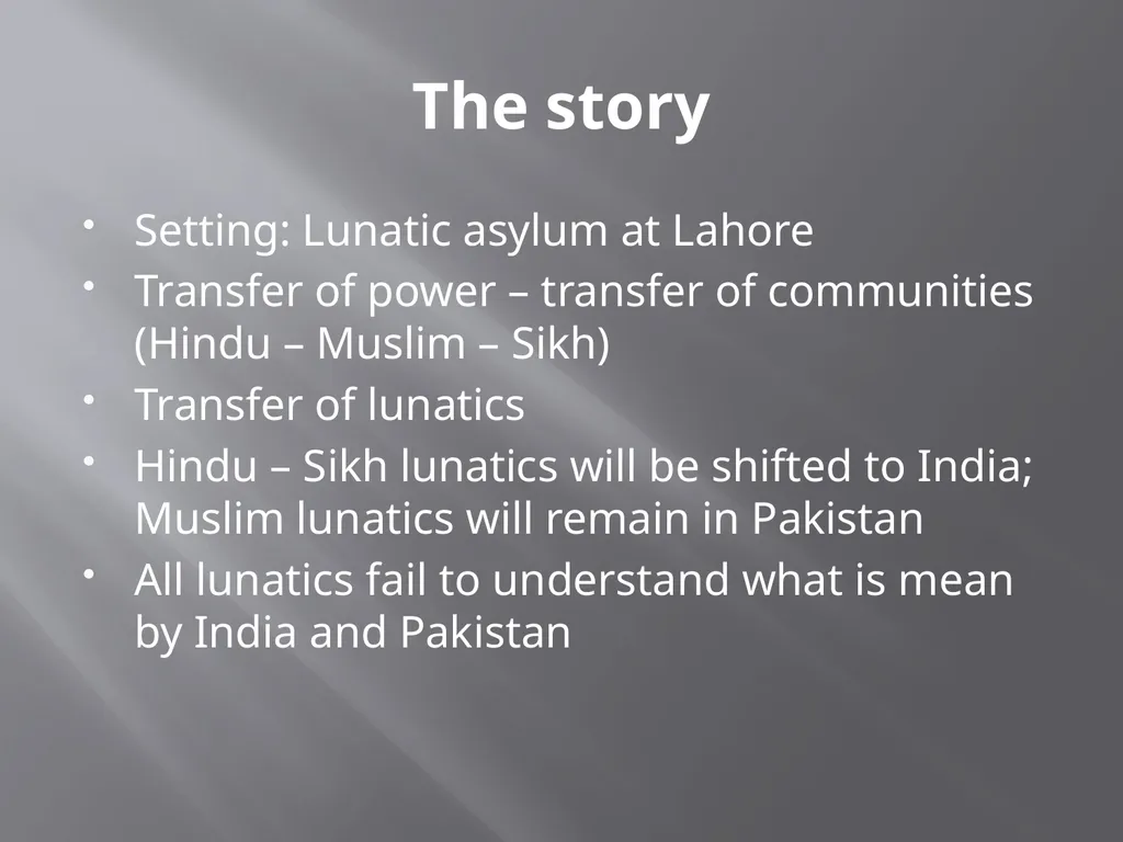 Toba tek singh A short story by Sadat Hasan Manto - slide 5 of 10