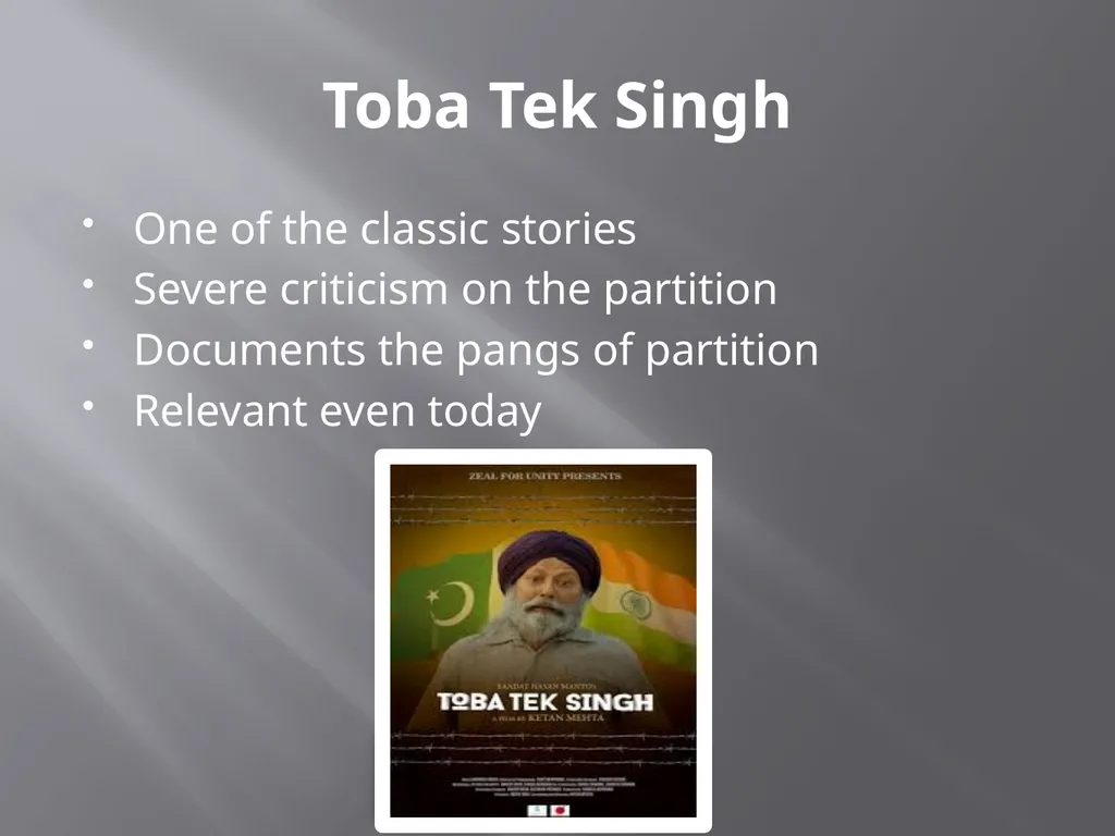 Toba tek singh A short story by Sadat Hasan Manto - slide 4 of 10