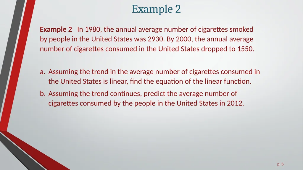 Modeling with Linear Functions All slides in this - slide 6 of 13