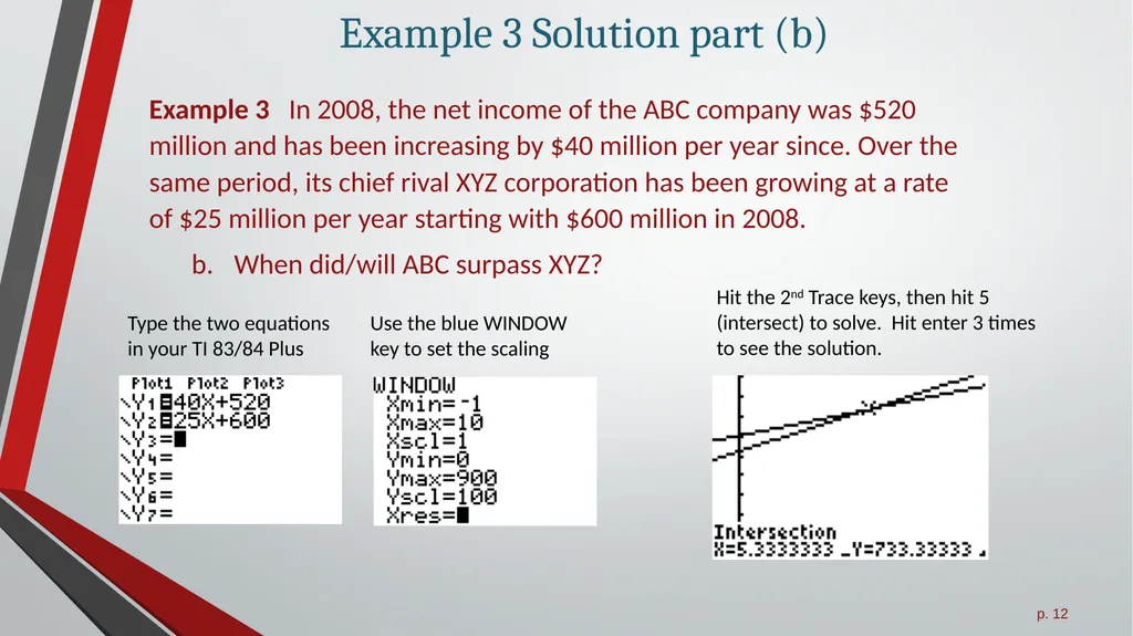 Modeling with Linear Functions All slides in this - slide 12 of 13