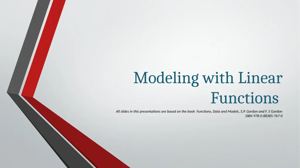 Modeling with Linear Functions All slides in this - slide 1 of 13
