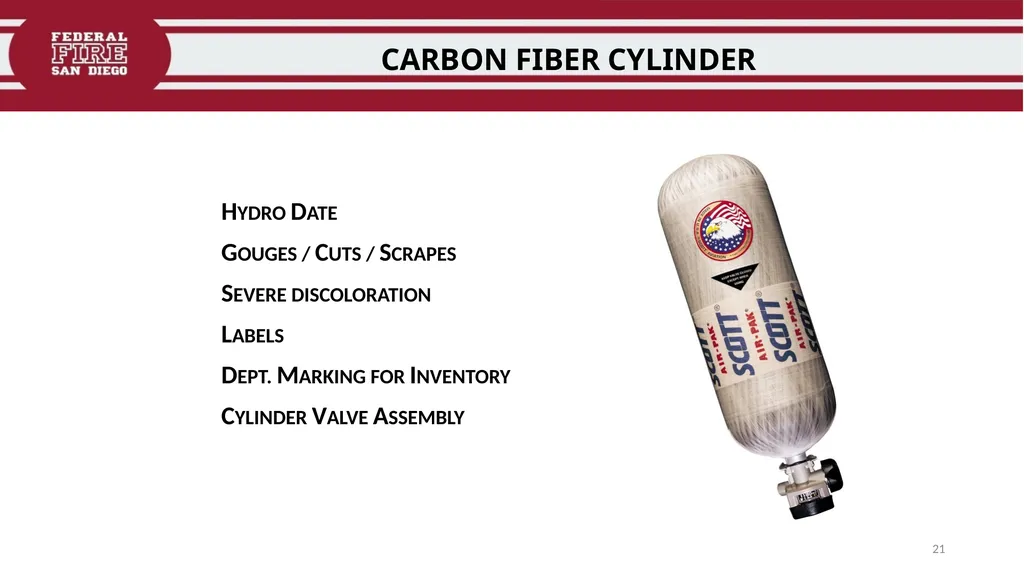FFDSD TRAINING SCOTT X3 SCBA Identify the - slide 21 of 39