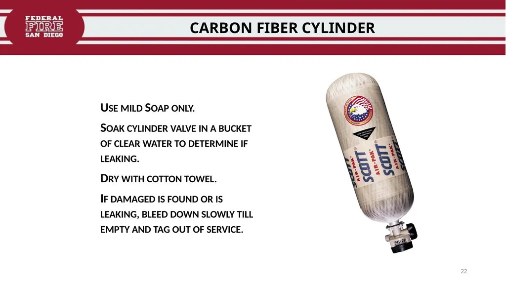 FFDSD TRAINING SCOTT X3 SCBA Identify the - slide 22 of 39