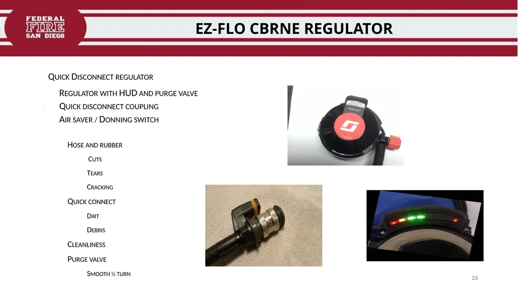 FFDSD TRAINING SCOTT X3 SCBA Identify the - slide 26 of 39