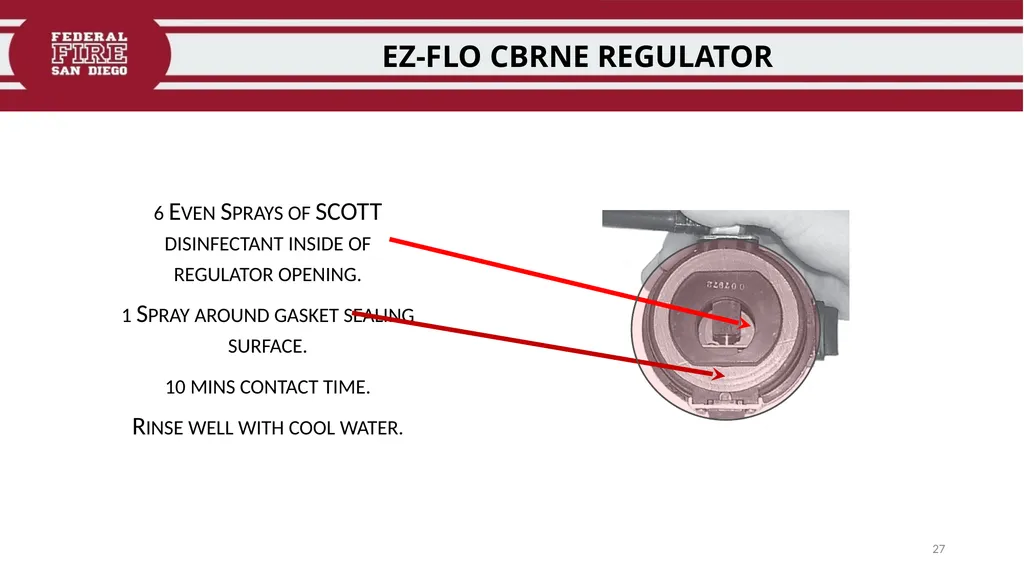 FFDSD TRAINING SCOTT X3 SCBA Identify the - slide 27 of 39