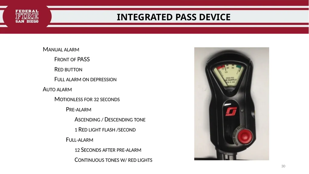 FFDSD TRAINING SCOTT X3 SCBA Identify the - slide 30 of 39