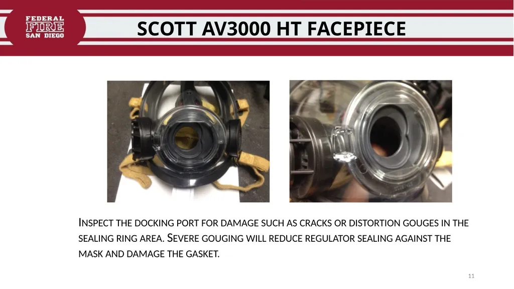 FFDSD TRAINING SCOTT X3 SCBA Identify the - slide 11 of 39
