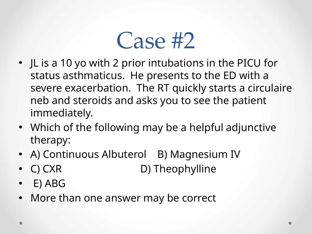 Status Asthmaticus in the Pediatric Emergency - slide 41 of 66