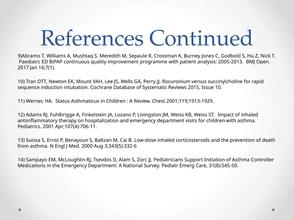 Status Asthmaticus in the Pediatric Emergency - slide 64 of 66