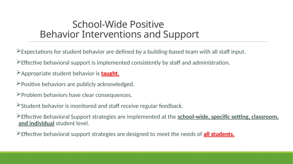 School-Wide Positive Behavior Interventions and - slide 6 of 38