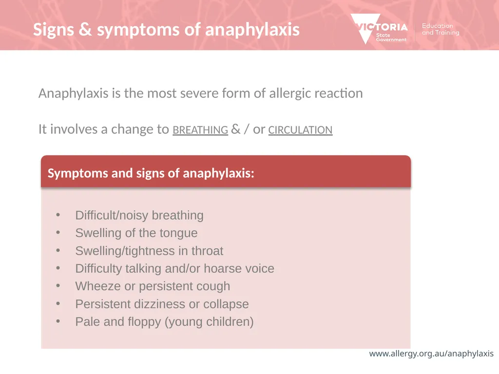 For all Victorian Schools Anaphylaxis Management - slide 3 of 9