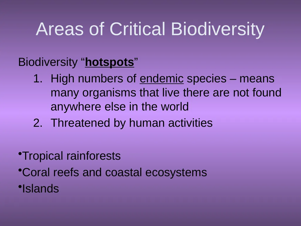 Chapter 10 Biodiversity 10.1 What is biodiversity? - slide 30 of 41
