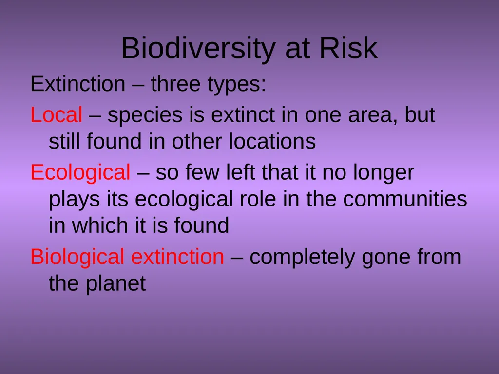 Chapter 10 Biodiversity 10.1 What is biodiversity? - slide 11 of 41