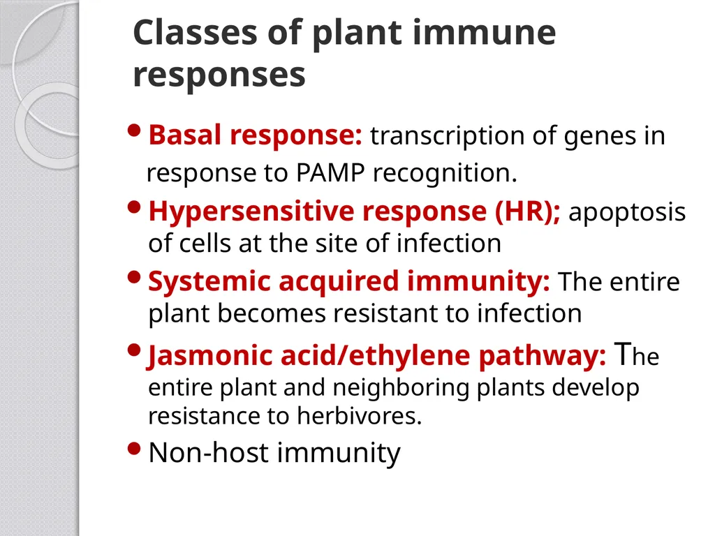 Inducible defense mechanisms in plants Classes of - slide 2 of 26