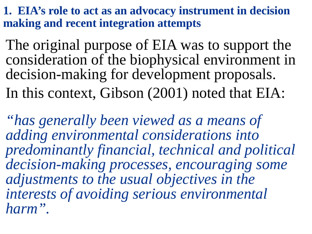 Environmental Impact Assessment Course Code: GeES - slide 150 of 210