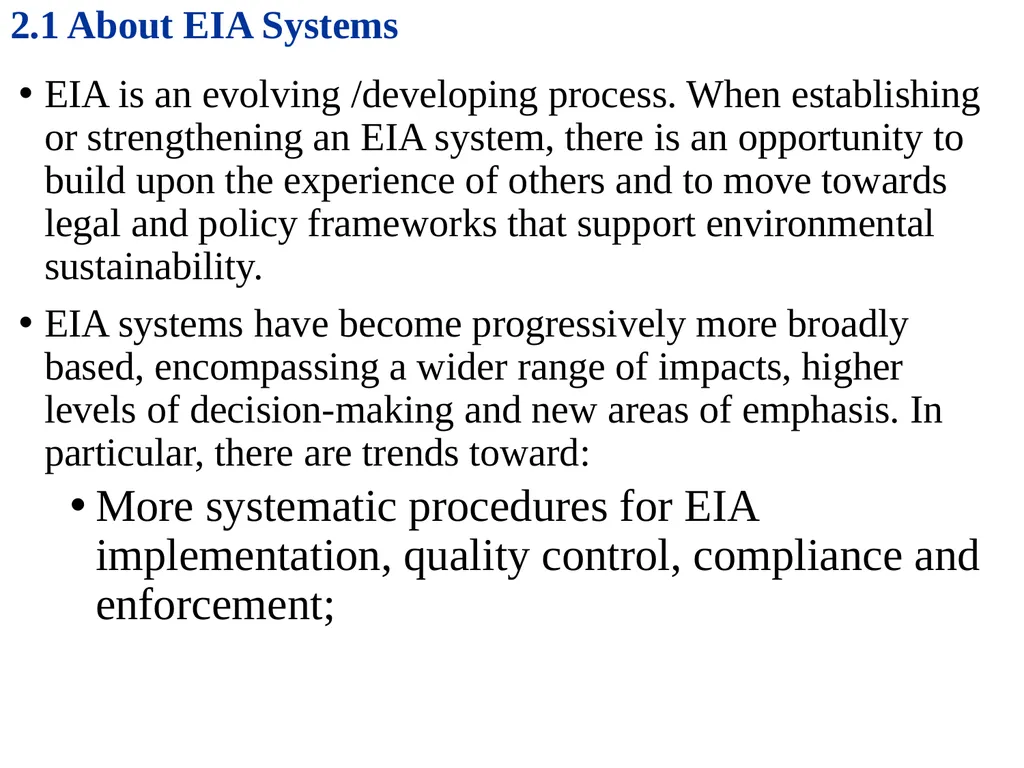 Environmental Impact Assessment Course Code: GeES - slide 110 of 210