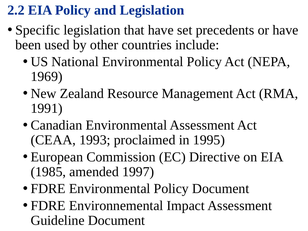 Environmental Impact Assessment Course Code: GeES - slide 116 of 210