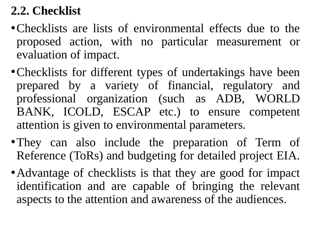 Environmental Impact Assessment Course Code: GeES - slide 209 of 210