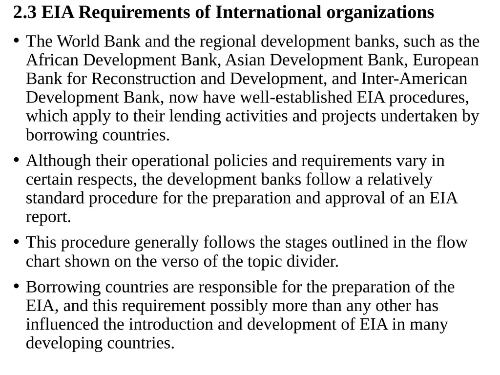 Environmental Impact Assessment Course Code: GeES - slide 119 of 210