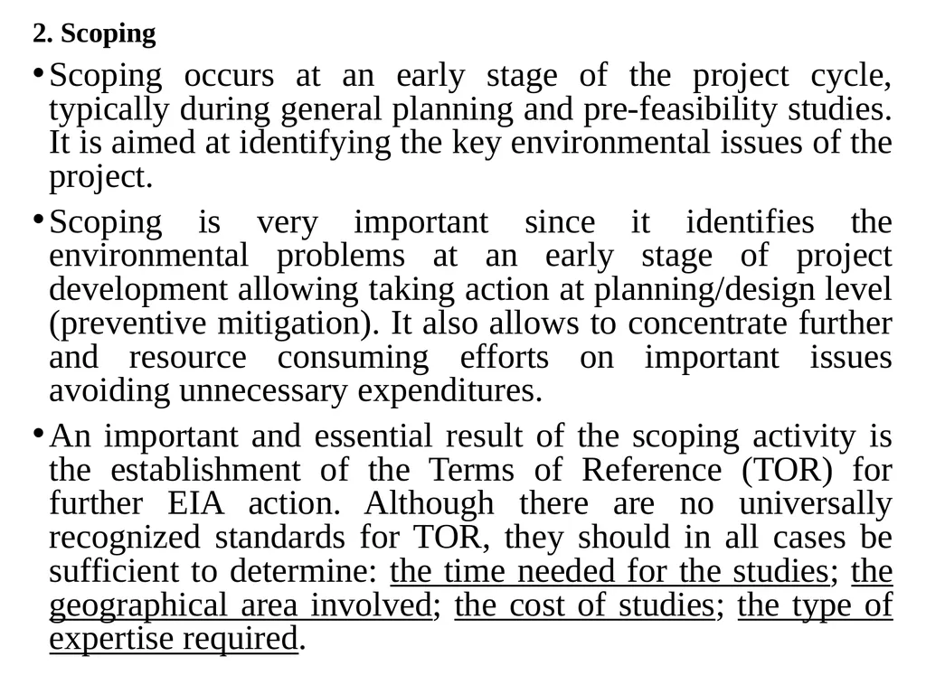 Environmental Impact Assessment Course Code: GeES - slide 90 of 210