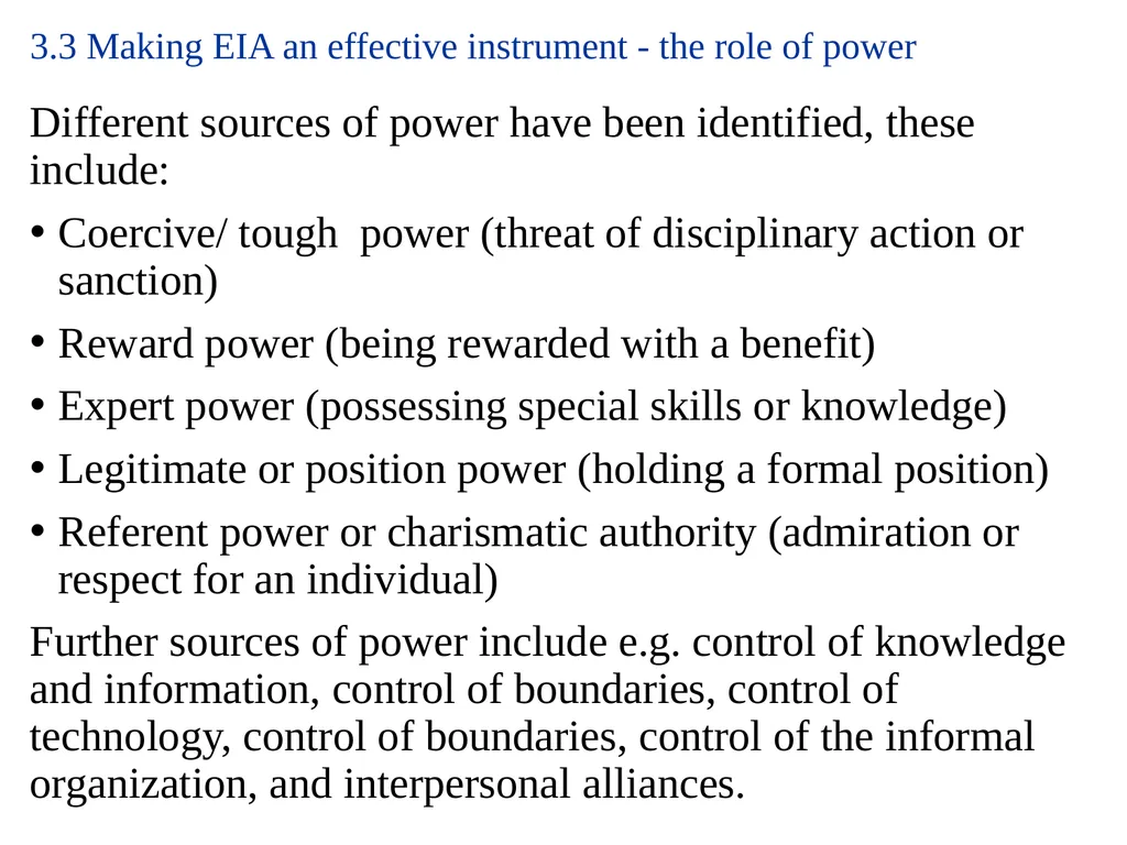 Environmental Impact Assessment Course Code: GeES - slide 166 of 210