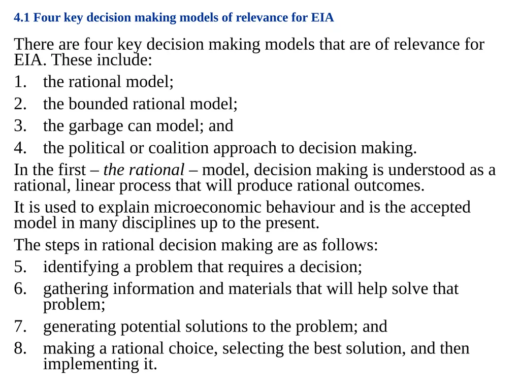 Environmental Impact Assessment Course Code: GeES - slide 174 of 210