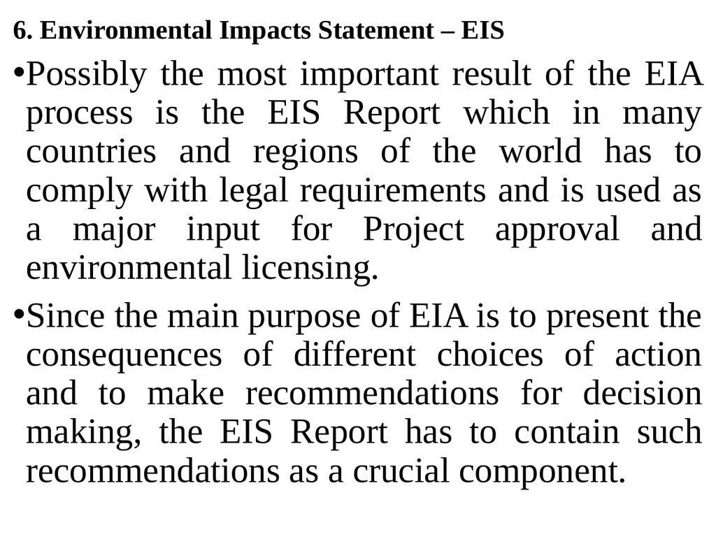 Environmental Impact Assessment Course Code: GeES - slide 196 of 210