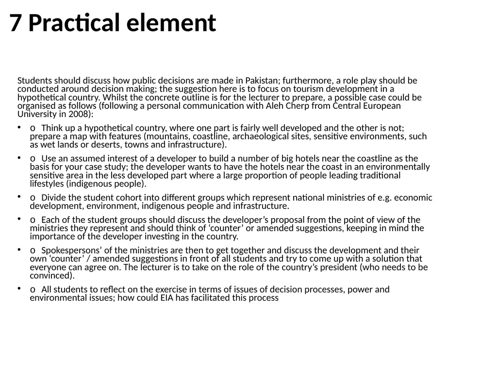 Environmental Impact Assessment Course Code: GeES - slide 184 of 210