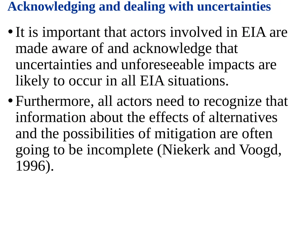 Environmental Impact Assessment Course Code: GeES - slide 106 of 210