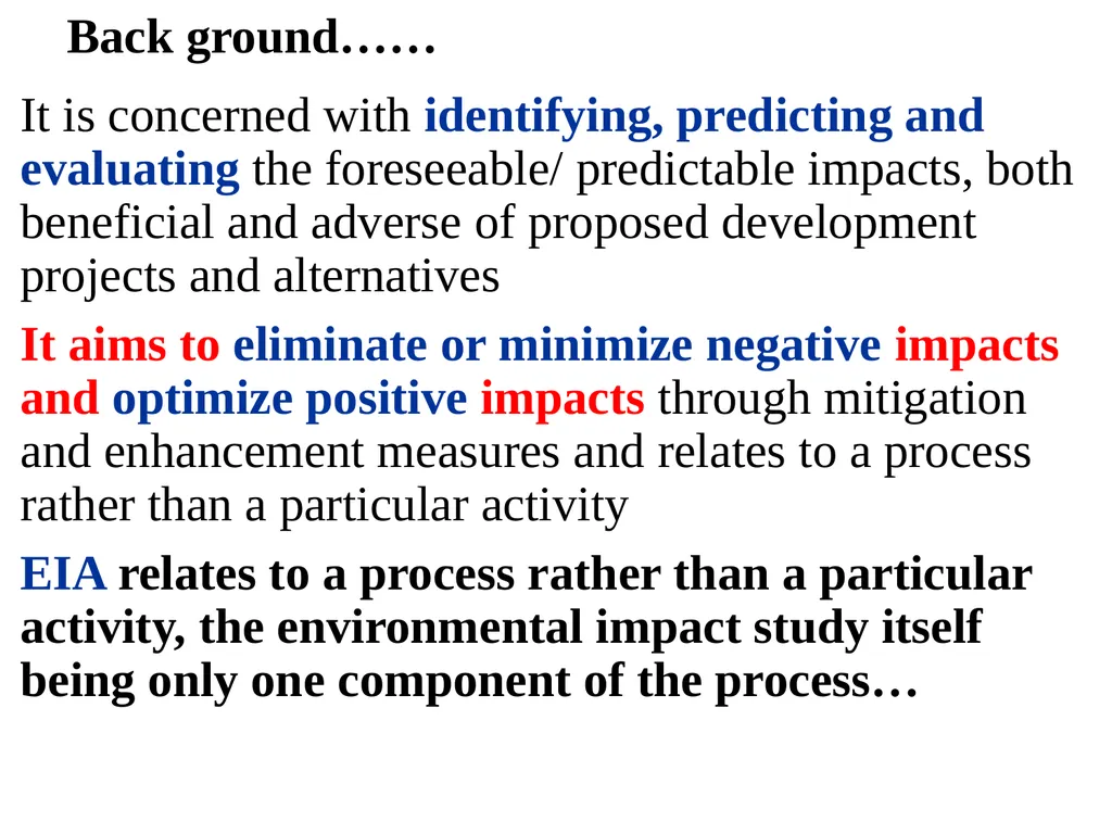 Environmental Impact Assessment Course Code: GeES - slide 3 of 210