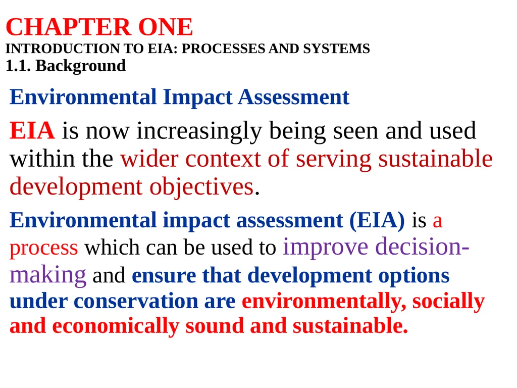 Environmental Impact Assessment Course Code: GeES - slide 2 of 210