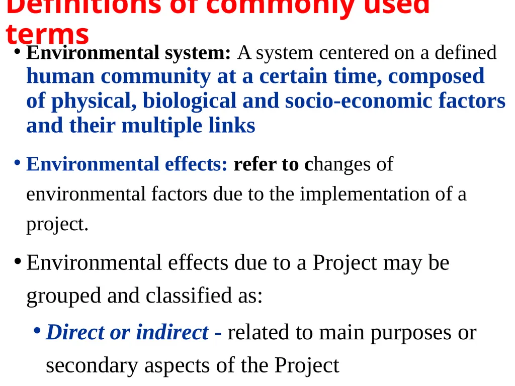 Environmental Impact Assessment Course Code: GeES - slide 9 of 210
