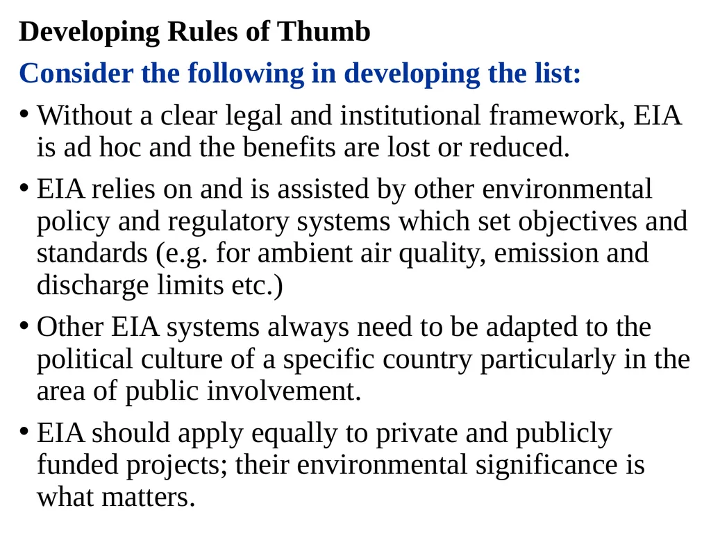 Environmental Impact Assessment Course Code: GeES - slide 141 of 210
