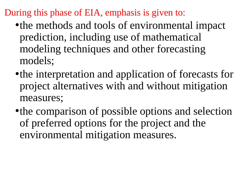 Environmental Impact Assessment Course Code: GeES - slide 190 of 210