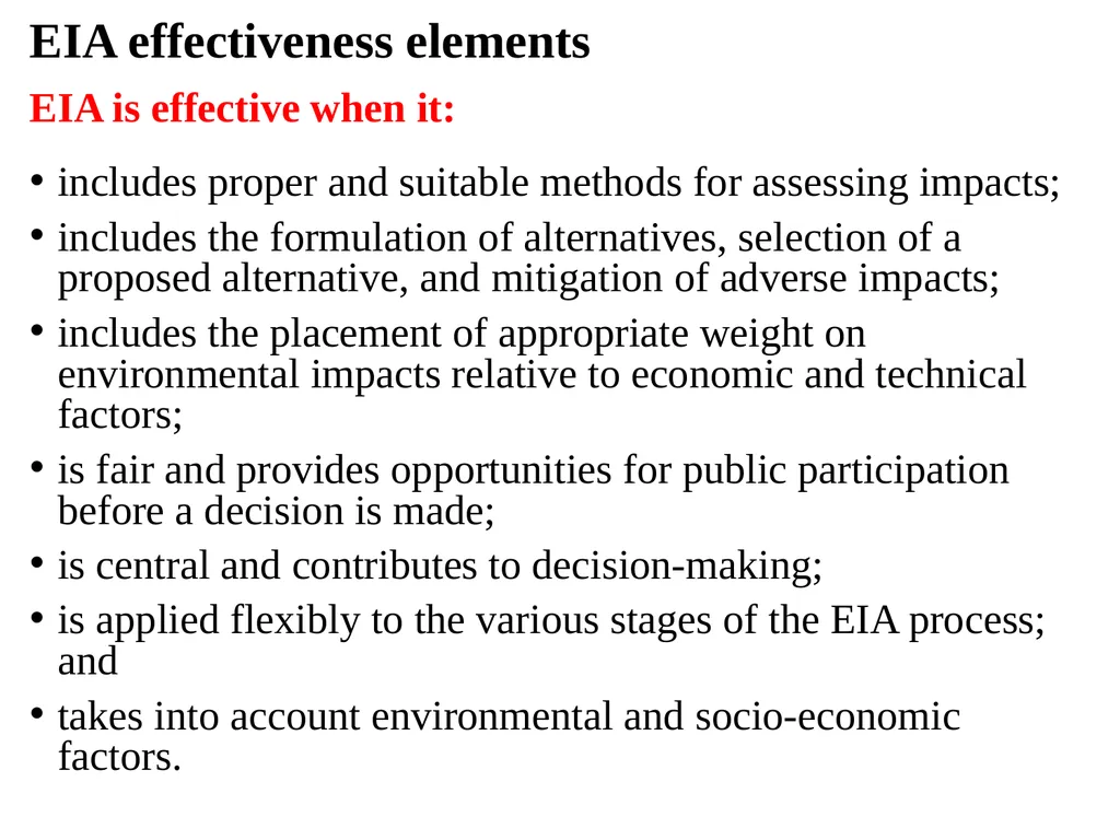 Environmental Impact Assessment Course Code: GeES - slide 98 of 210