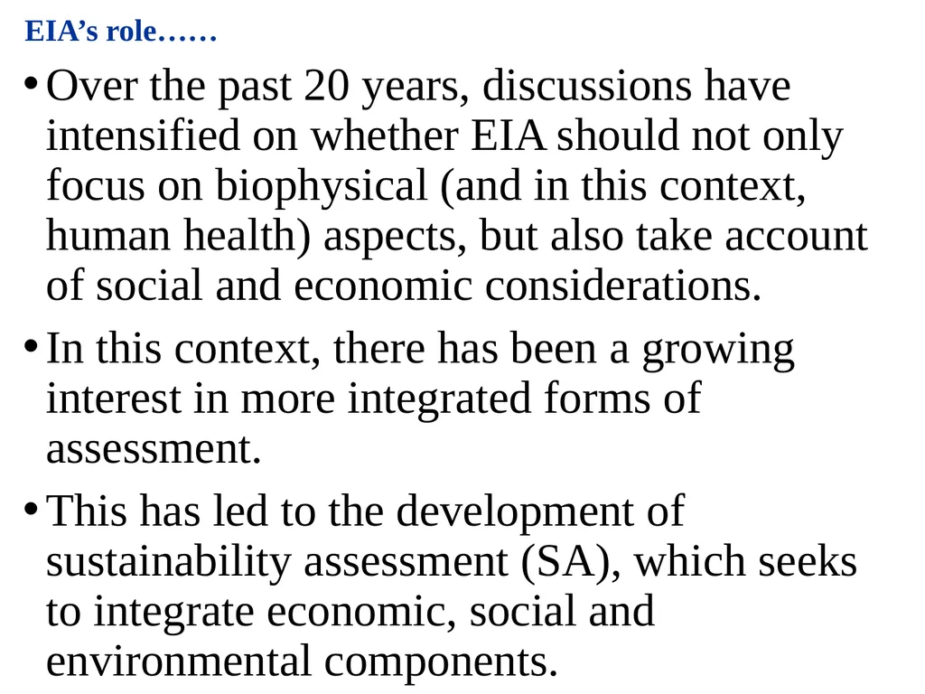 Environmental Impact Assessment Course Code: GeES - slide 152 of 210