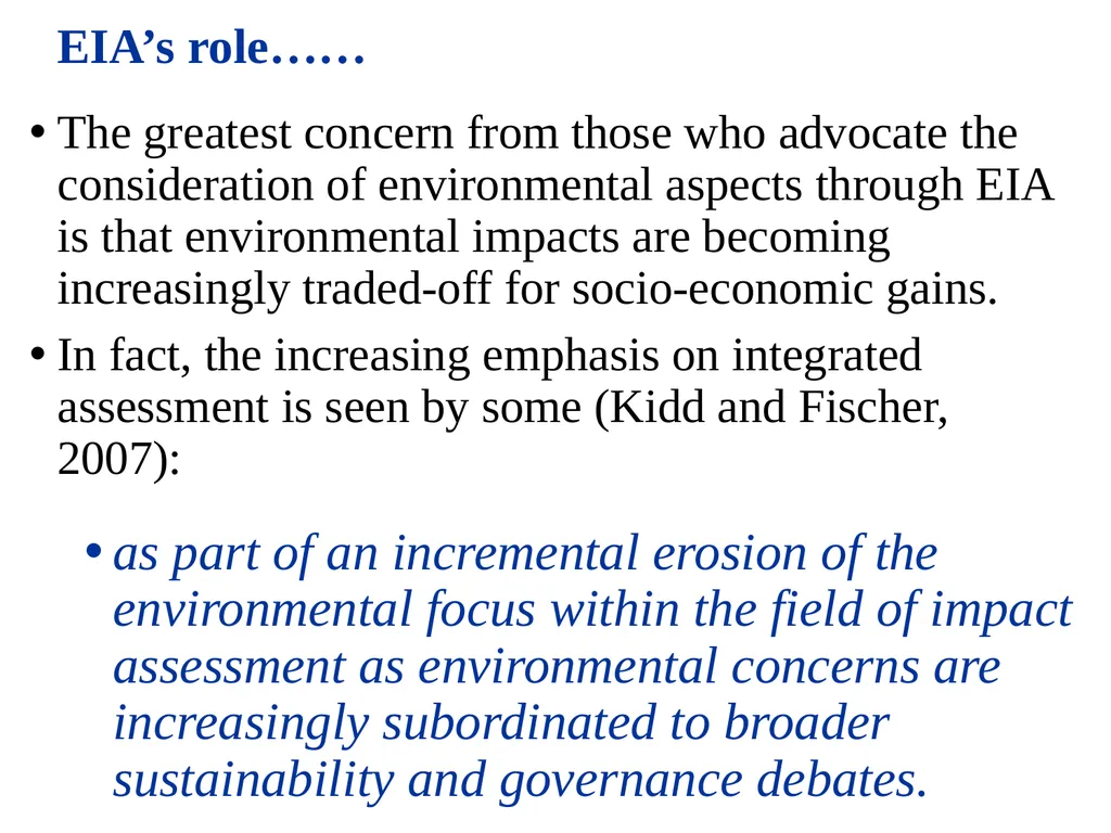 Environmental Impact Assessment Course Code: GeES - slide 154 of 210