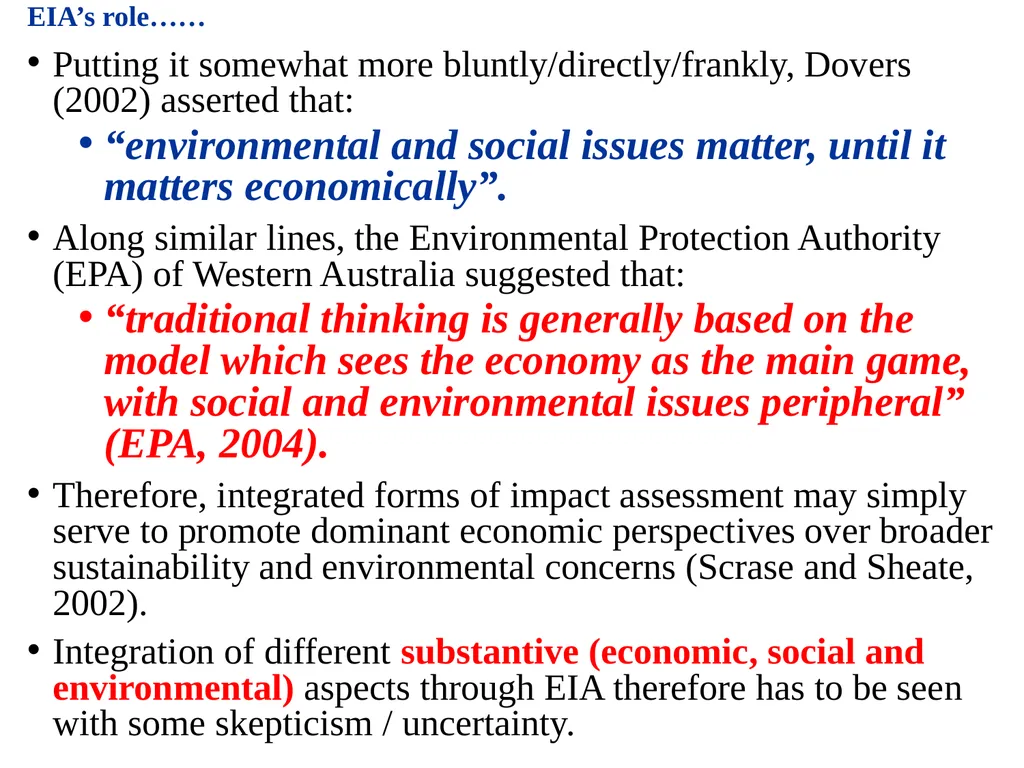 Environmental Impact Assessment Course Code: GeES - slide 155 of 210