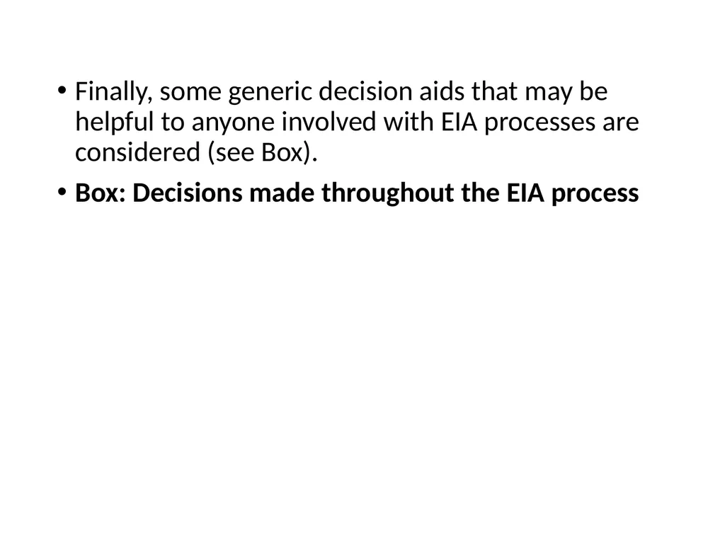 Environmental Impact Assessment Course Code: GeES - slide 172 of 210