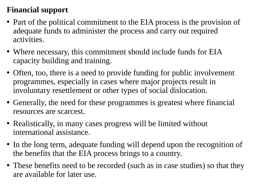 Environmental Impact Assessment Course Code: GeES - slide 136 of 210