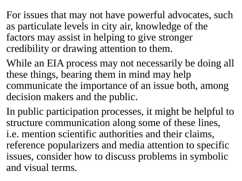 Environmental Impact Assessment Course Code: GeES - slide 170 of 210