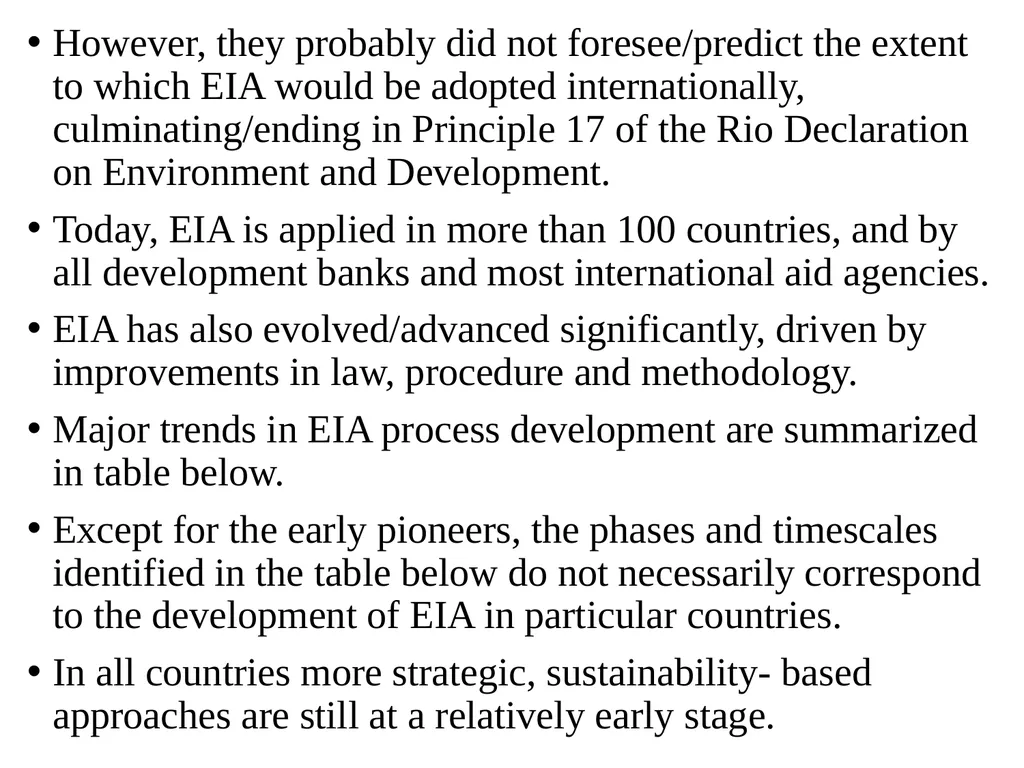 Environmental Impact Assessment Course Code: GeES - slide 47 of 210