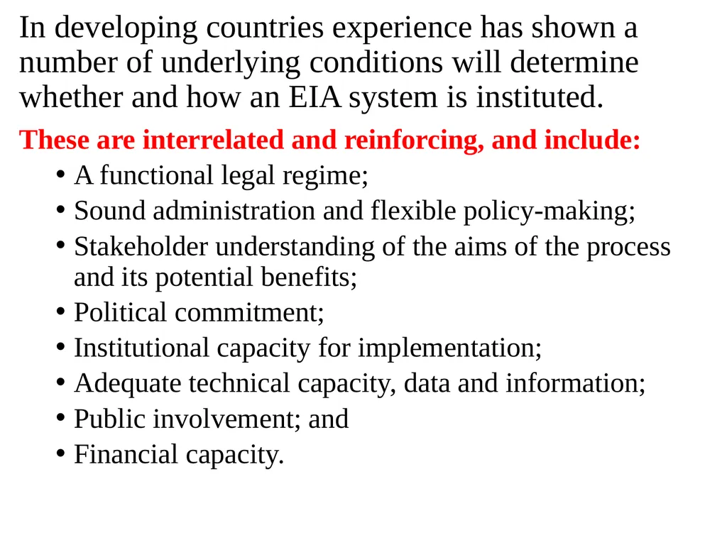 Environmental Impact Assessment Course Code: GeES - slide 128 of 210