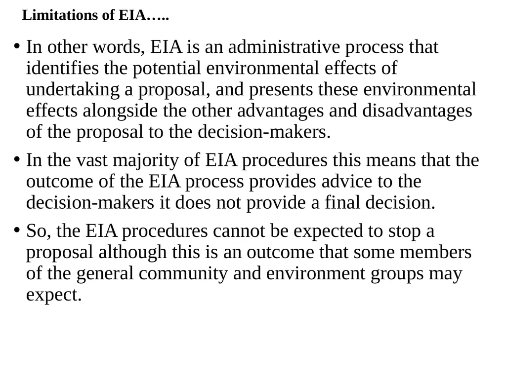 Environmental Impact Assessment Course Code: GeES - slide 87 of 210
