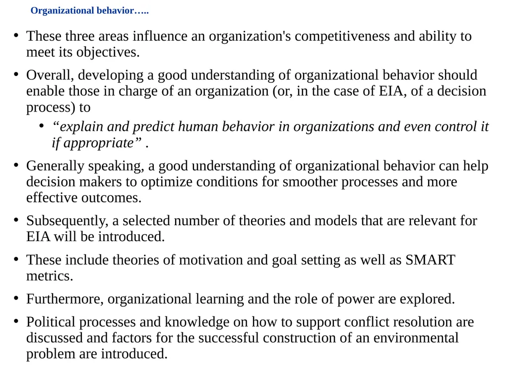 Environmental Impact Assessment Course Code: GeES - slide 160 of 210