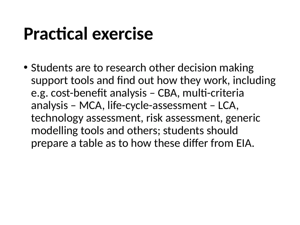 Environmental Impact Assessment Course Code: GeES - slide 108 of 210